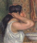 Pierre Renoir The Toilette Woman Combing Her Hair oil painting